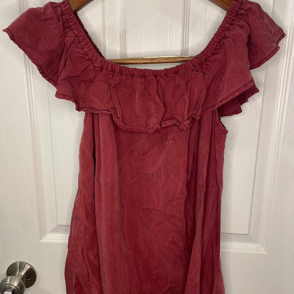 Red Off the Shoulder Top
